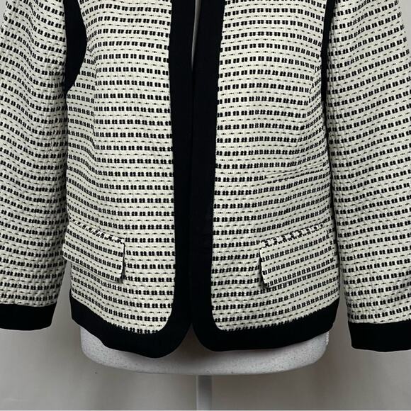 LOFT Black Cream Bold Print Career Office Jacket NWOT Size 14 - Picture 4 of 13